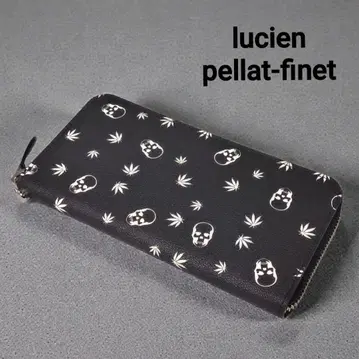 박스 있음 미사용품 루시앙페라피네 라운드 지퍼 스컬 마리화나 패턴
