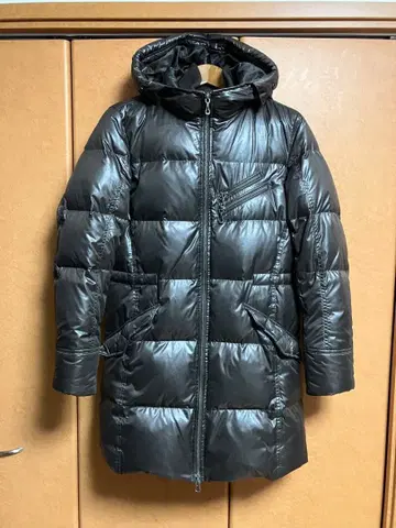 니콜 클럽 포맨 브라운 다운 코트 후드 부착 더블 지퍼