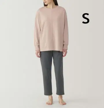 무인양품 아마도리 맨투맨 긴팔 룸웨어 세트 S 라이트 핑크