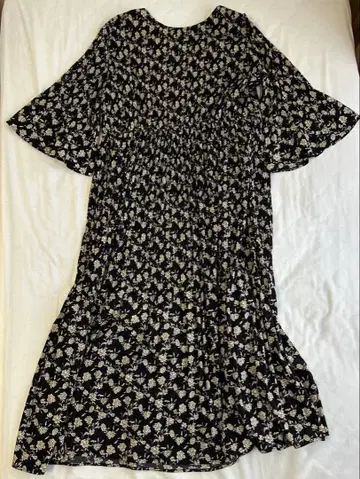 journal standard relume 꽃무늬 반팔 원피스 블랙