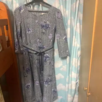 미슈마슈 트위드 꽃무늬 원피스