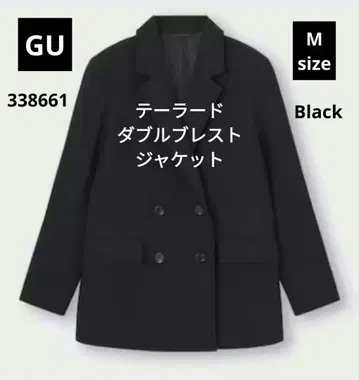 GU 테일러드 더블 브레스트 자켓 M 블랙