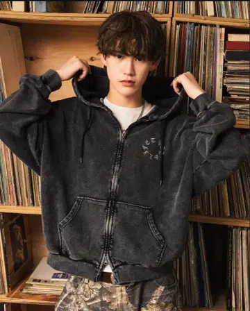 That's life 자츠라이프 지퍼 후드티 블랙 L