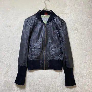 A I C/싱글 라이더 자켓/양가죽/M/집업 블랙