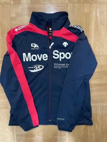 DESCENTE Move Sport 풀 지퍼 자켓 네이비/레드