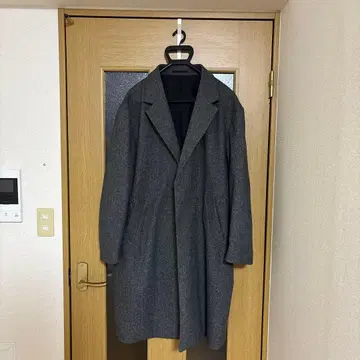 GU 그레이 트위드 체스터 코트