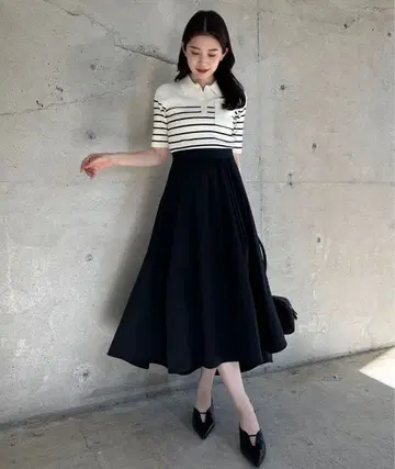 anuans 폴로 니트 도킹 원피스