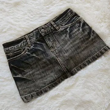 [VENCE] (M) 데님 미니 스커트 블랙 스커트