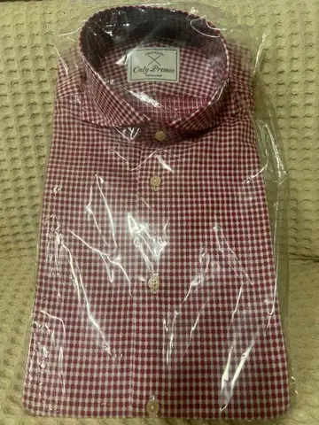 Only Premio 빨간색 체크 드레스 셔츠 39/H