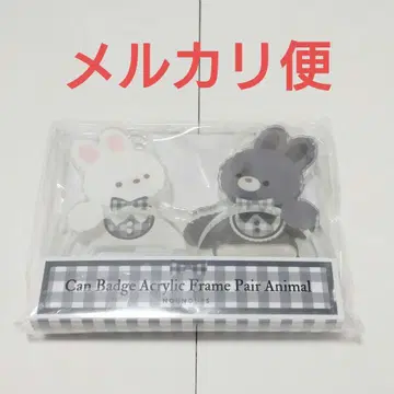 후쿠야 토끼 캔뱃지 아크릴 프레임 페어 애니멀