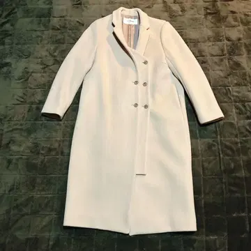 Antigravite Purple 베이지 비대칭 체스터 코트