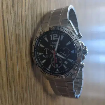 LORUS 쿼츠 손목시계 블랙 상자 없음 배터리 교체 완료