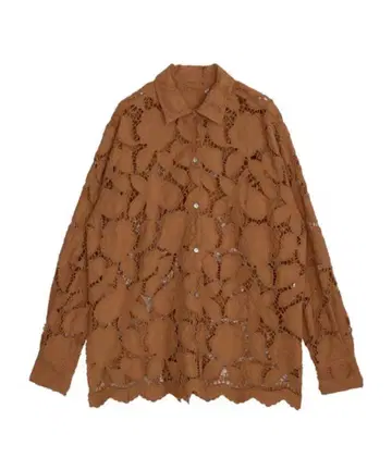VINTAGE LIKE CODE LACE SHIRT 브라운