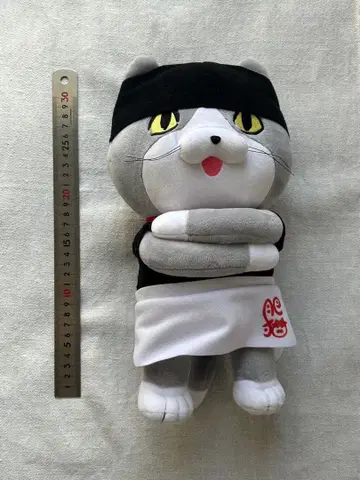 일하는 고양이 BIG 봉제 인형 라멘집 점장