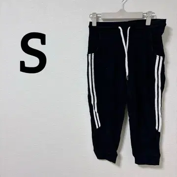 [ S ] 조거 팬츠 블랙 스웨트 팬츠 블랙 바지 크롭 기장