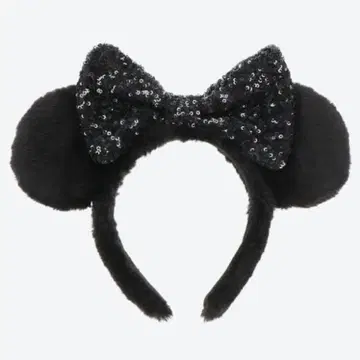 디즈니 머리띠 미니 퍼 스팽글 블랙
