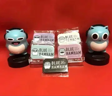 블루햄햄 흔들흔들 솔라 마스코트 2개 스퀘어 캔뱃지 5개