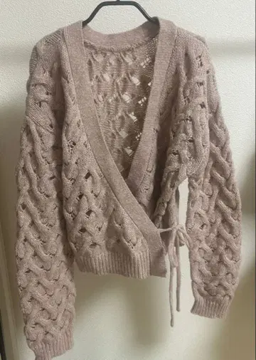 카스타네 뜨개질 랩 가디건 긴팔