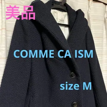 새상품급 후드 부착 코트 네이비 M