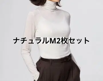 UNIQLO 울트라 웜 히트텍 캐시미어 블렌드 터틀넥 M 내추럴