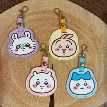 4개 세트 치이카와 (먼작귀) 가죽 느낌 키링 액세서리