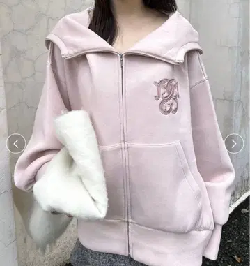 [ 2025AW ] SNIDEL 볼륨 후드티 핑크 라메