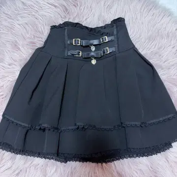 LIZLISA 스커트 2단 벨트 블랙