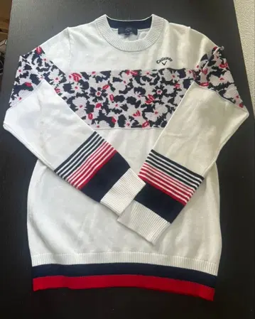 s1306 캘러웨이 자카드 니트 꽃무늬 M 사이즈 골프웨어