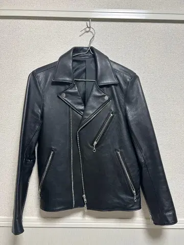 LIDUM 블랙 더블 라이더 자켓