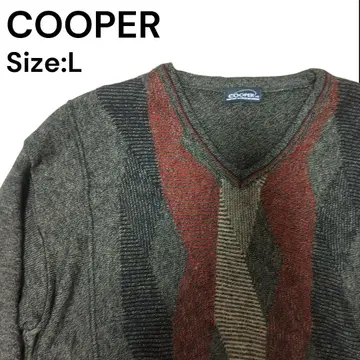 cooper 니트 스웨터 지오메트릭 패턴 L 사이즈