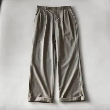 90s~ STAFFORD 울100 투 턱 슬랙스 그레이지