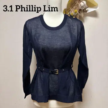 u-075 3.1 필립 림 네이비 벨트 긴팔 니트