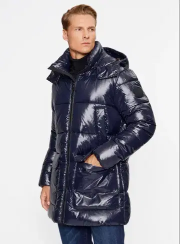 세이브 더 덕 sizeL 네이비 후드 부착 에코 다운 자켓