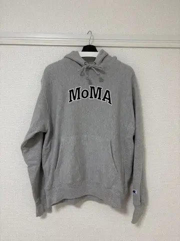 Champion MoMA 로고 리버스 위브 후드티 M 사이즈 그레이