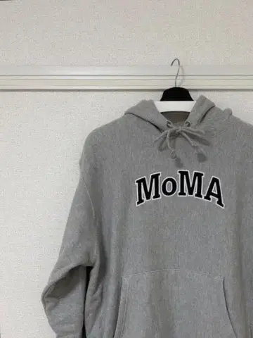 Champion MoMA 로고 리버스 위브 후드티 M 사이즈 그레이