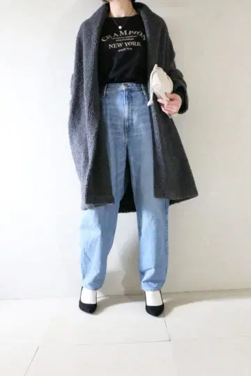 룬룬바님 보아 파일 가디건 x 맨투맨 코디