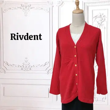 [ Rivdent ] 울 니트 가디건 [ L ] 레드 무지 골드 버튼