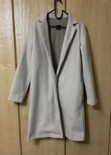 베이지 울 혼방 롱 코트