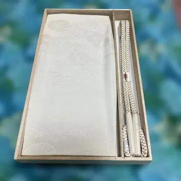 아이보리 오비 장식 천 100% 실크 M 사이즈 허리띠 포함