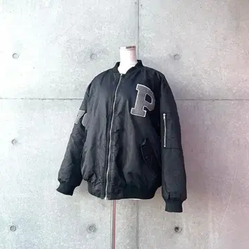 택 포함 새상품 오버 사이즈 충전솜 와펜 MA1 블랙 FREE