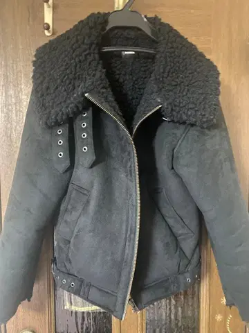 MURUA 블랙 무스탕 코트 아우터 보아