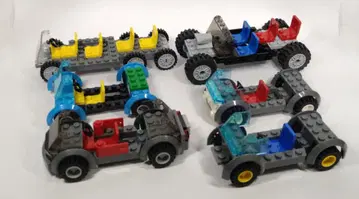 레고 자동차 6대 탈것 부품 타이어 휠 의자 핸들 묶음 판매 A