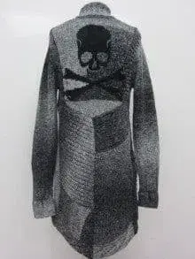 Roen 스컬 디자인 니트 가디건 그레이 사이즈 44