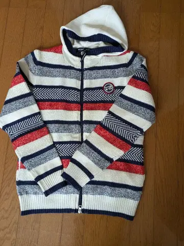 스트라이프 후드 부착 자켓