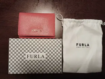 FURLA 핑크 3단 폴더형 지갑 박스 포함