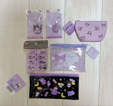 새상품 산리오 쿠로미 파우치 잡화 참 총 6점 묶음 판매