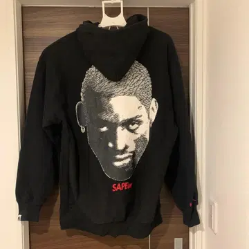 SAPEur 블랙 후드티 후드 부착 사풀 XXL