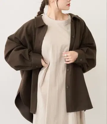 퓨어세신 자켓 커버올 [ Du noir ] 트윌 기모 빅 셔츠