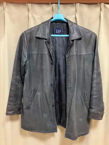 [ 중고 ] GAP 그레이 가죽 코트 M