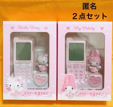 산리오 폴더폰 모양 탁상 시계 키티 마이멜로디